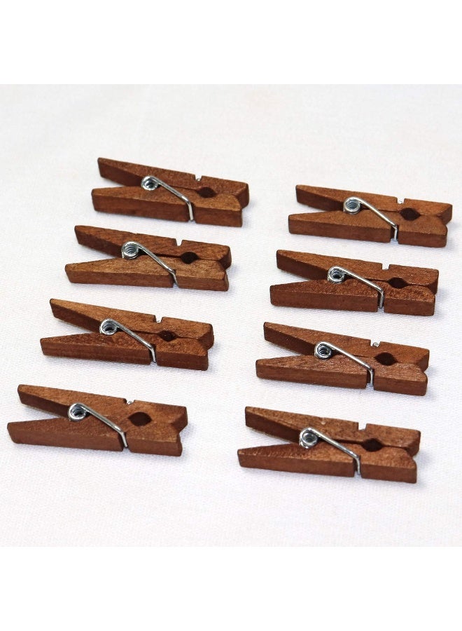 Millennial Essentials Mini Natural Wooden Clothespins with Jute Twine, 100pcs, 1.4 Inch Photo Paper Peg Pin Craft Clips with 320ft Natural Twine for Scrapbooking, Arts & Crafts, Hanging Photos (Rustic Brown) - Image 4